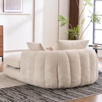 Oversized Chaise Lounge Chair with Deep Seat and Chenille, Soft Reading Sofa with Extra Pillows and No Assembly, 72.5'' L x 57" W x 23" H, Beige(m-7)