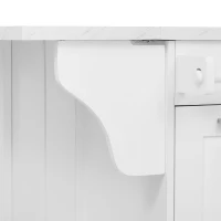 Vintage Rolling Kitchen Island with Drop-Leaf Countertop, Multifunctional Storage Cart with Tilt-Out Trash Bin, 50.5" L x 26.5" W x 35.5" H, White(m-7)