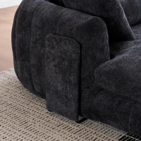 Plush Oversized Chaise Lounge with Deep Seat and Chenille, Soft Sleeper Sofa with Extra Pillows and No Assembly, 72.5'' L x 57" W x 23" H, Black(m-10)