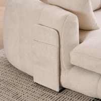 Oversized Chaise Lounge Chair with Deep Seat and Chenille, Soft Reading Sofa with Extra Pillows and No Assembly, 72.5'' L x 57" W x 23" H, Beige(m-9)