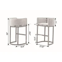 Elegant Set of 2 Counter-Height Bar Stools with PU Leather, Comfortable Kitchen Chairs with Armrests and Footrests, 22'' L x 20" W x 36" H, Black(m-3)