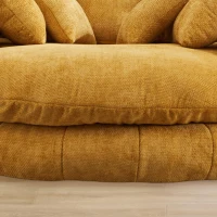 Sunny Bean Bag Sofa with Chenille Upholstery and 14 Pillows, Comfy Chaise Lounge for Living Room Bedroom, 71.5'' L x 65.5"W x 30.5" H, Yellow(m-8)
