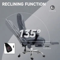 Vinsetto Massage Office Chair, Reclining Computer Chair with Adjustable Height and Footrest, Dark Grey(m-6)