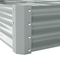 Outsunny 8 x 4 x 1ft Galvanized Raised Garden Bed, Reinforced Outdoor Planter Box with Open Bottom, Silver(m-9)