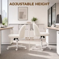 HOMCOM Office Chair, Swivel Tilt Desk Chair, Office chair with Adjustable Height, Wheels for Office, work, Cream White(m-6)