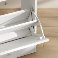 HOMCOM Shoe Cabinet with 3 Flip Drawers Slim Shoe Storage Cabinet with Sensor Light Top Shelf Home Hall White(m-9)