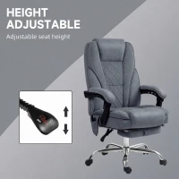 Vinsetto Massage Office Chair, Reclining Computer Chair with Adjustable Height and Footrest, Dark Grey(m-5)