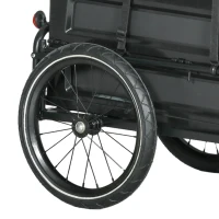 Aosom Steel Trailer for Bike, Bicycle Cargo Trailer with Foldable Storage Box and Safe Reflectors, Max Load 88LBS, Black(m-9)