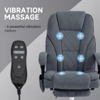 Vinsetto Massage Office Chair, Reclining Computer Chair with Adjustable Height and Footrest, Dark Grey(m-4)
