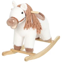 Qaba Baby Rocking Horse for Boys and Girls, Kids Rocking Horse with Realistic Sounds and Anti-Tip limiters(m-11)