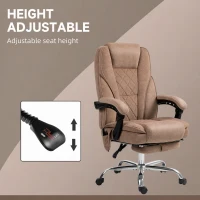 Vinsetto Massage Office Chair, Reclining Computer Chair with Adjustable Height and Footrest, Brown(m-5)