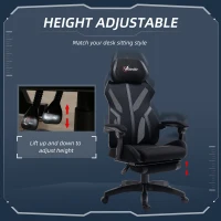 Vinsetto Work Chair, Ergonomic Computer Chair with Footrest, Headrest, Recliner Swivel Seat with Adjustable Height, Black(m-4)