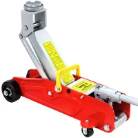 HOMCOM 2 Ton Low Profile Hydraulic Floor Jack, Heavy Duty Steel Racing Car Jack, 4.7"-11.8" Lift Range, Red(m-1)