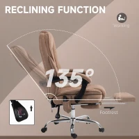 Vinsetto Massage Office Chair, Reclining Computer Chair with Adjustable Height and Footrest, Brown(m-6)