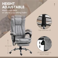 Vinsetto Office Chair 6-point Vibration Massage Chair Micro Fiber Recliner with Retractable Footrest Grey(m-7)