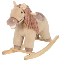 Qaba Baby Rocking Horse for Boys and Girls, Kids Rocking Horse with Realistic Sounds and Anti-Tip limiters(m-11)