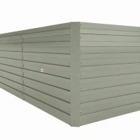 Outsunny 5' x 3' x 2' Raised Garden Bed, Galvanized Planter Box for Growing Flowers, Herbs and Vegetables, Light Grey(m-11)