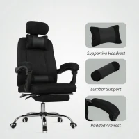 Vinsetto Ergonomic Executive High Back Office Chair with Footrest, Lumbar Support, Black(m-7)