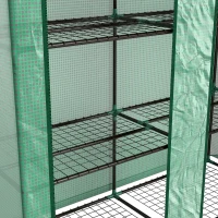 Outsunny Portable Mini Greenhouse Green House with 3 Tier Shelves, Reinforced PE Cover, Roll-up Doors, 56.3" x 18.1" x 59.4"(m-9)