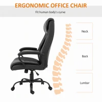 Vinsetto Massage Office Chair, High Back Executive Office Chair with 6-Point Vibration, Timer, Adjustable Height, Black(m-5)