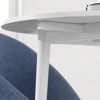 HOMCOM Folding Dining Table, Round Drop Leaf Kitchen Table for Small Spaces with Wood Legs, Distressed White(m-9)