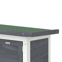 PawHut Wooden Rabbit Hutch, Guinea Pig Hutch with Asphalt Roof, Outdoor Elevated Bunny House for Rabbits, Chinchillas(m-10)