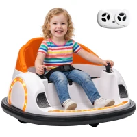 Qaba 12V Bumper Car for Toddlers, Ride On Car with 360 Degree Remote Control, Lights Music Horn, for 1.5-5 Years, Orange(m-9)