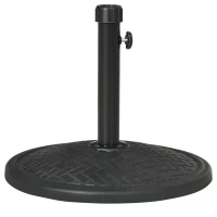 Outsunny 31lbs Concrete Round Patio Umbrella Base Holder, Outdoor Market Umbrella Stand Weight for Lawn, Deck, Backyard, Black(m-11)