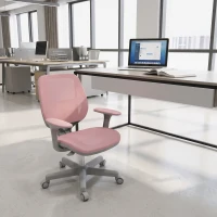 Vinsetto Office Chair, Small Computer Desk Chair with Mesh Back, Swivel Castors, Arm, Pink(m-1)