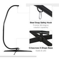 Outsunny Hanging Hammock Stand Hammock Chair Stand C Stand Steel Heavy Duty Stand(m-4)