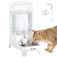 PawHut 8L Automatic Dog Water Dispenser, Gravity Pet Waterer w/ Patented Faucet, Stainless Steel Bowl, Large Capacity(m-11)