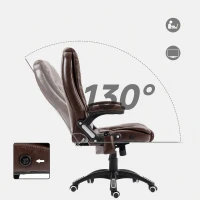 Vinsetto Reclining Massage Office Chair, Executive Office Chair with High Back, Swivel Wheels, Dark Brown(m-7)