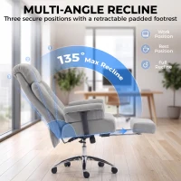 HOMCOM 550lbs Big and Tall Office Chair, Heavy Duty Executive Desk Chair with Adjustable Padded Armrests and High Back, Grey(m-6)