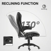 Vinsetto Reclining Massage Office Chair, Executive Office Chair with High Back, Swivel Wheels, Black(m-7)