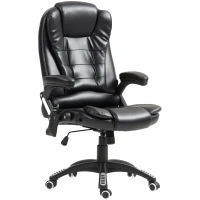 Vinsetto Reclining Massage Office Chair, Executive Office Chair with High Back, Swivel Wheels, Black(m-2)