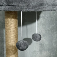 PawHut Floor to Ceiling Cat Tree, 90.5" - 98.5" Cat Tower with Scratching Post, Dangling Balls, Platforms, Bed, Hammock, Grey(m-10)