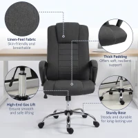 Vinsetto High Back Office Chair, Height Adjustable Computer Desk Chair with Swivel Wheels and Tilt Function, Charcoal Grey(m-5)