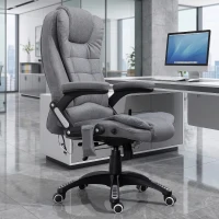 Vinsetto Executive Office Chair, High Back Ergonomic Chair with 6-Point Vibration, 130° Reclining Back, Adjustable Height, Grey(m-1)