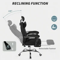 Vinsetto Ergonomic Executive High Back Office Chair with Footrest, Lumbar Support, Black(m-5)