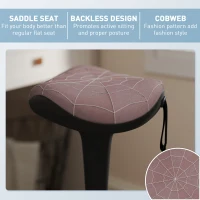 Vinsetto Backless Wobble Stool Chair, Standing Desk Chair, Adjustable Learning Stool for Office Desks, with Rocking Motion, Brown(m-7)