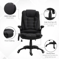 Vinsetto Ergonomic Office Chair Large Leather Massage Executive High Back Reclining Swivel Wheels Black(m-10)