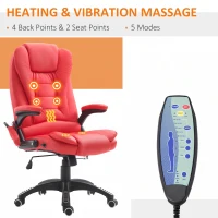 HOMCOM Adjustable Heated Ergonomic Massage Office Chair Swivel Vibrating High Back Faux Leather Executive Chair(m-4)