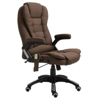 Vinsetto Reclining Massage Office Chair, Executive Office Chair with High Back, Swivel Wheels, Brown(m-14)