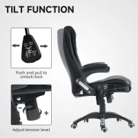 Vinsetto 6 Point Vibrating Massage Office Chair High Back Executive Chair with Reclining Back, Swivel Wheels, Black(m-6)