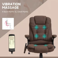 Vinsetto Reclining Massage Office Chair, Executive Office Chair with High Back, Swivel Wheels, Brown(m-4)