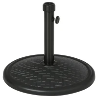 Outsunny 31lbs Concrete Round Patio Umbrella Base Holder, Outdoor Market Umbrella Stand Weight for Lawn, Deck, Backyard, Black(m-2)