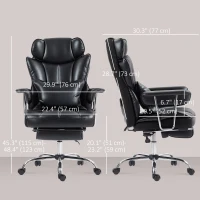 HOMCOM 400LBS Massage Office Chair, Executive Office Chair with 6-Point Vibration, Footrest and Lumbar Support, Black(m-3)
