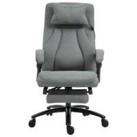 Vinsetto High-Back Massage Office Chair, Swivel Reclining Chair with 2-Point Vibration Removable Headrest, USB Power and Adjustable Height, Grey(m-11)