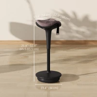 Vinsetto Backless Wobble Stool Chair, Standing Desk Chair, Adjustable Learning Stool for Office Desks, with Rocking Motion, Brown(m-3)