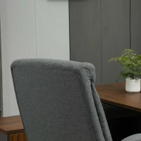 Vinsetto High Back Swivel Office Chair Task Ergonomic Linen Fabric Computer Chair, with Arm, Adjustable Height, Grey(m-10)